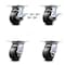Service Caster 4 Inch Polyolefin Caster Set with Roller Bearing 4 Swivel Lock and 2 Brake SCC SCC-35S420-POR-SLB-BSL-2-BSL-2 - alternate 1